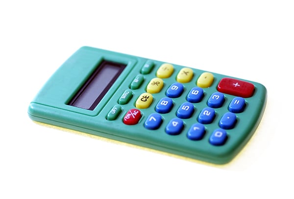 small colorful calculator